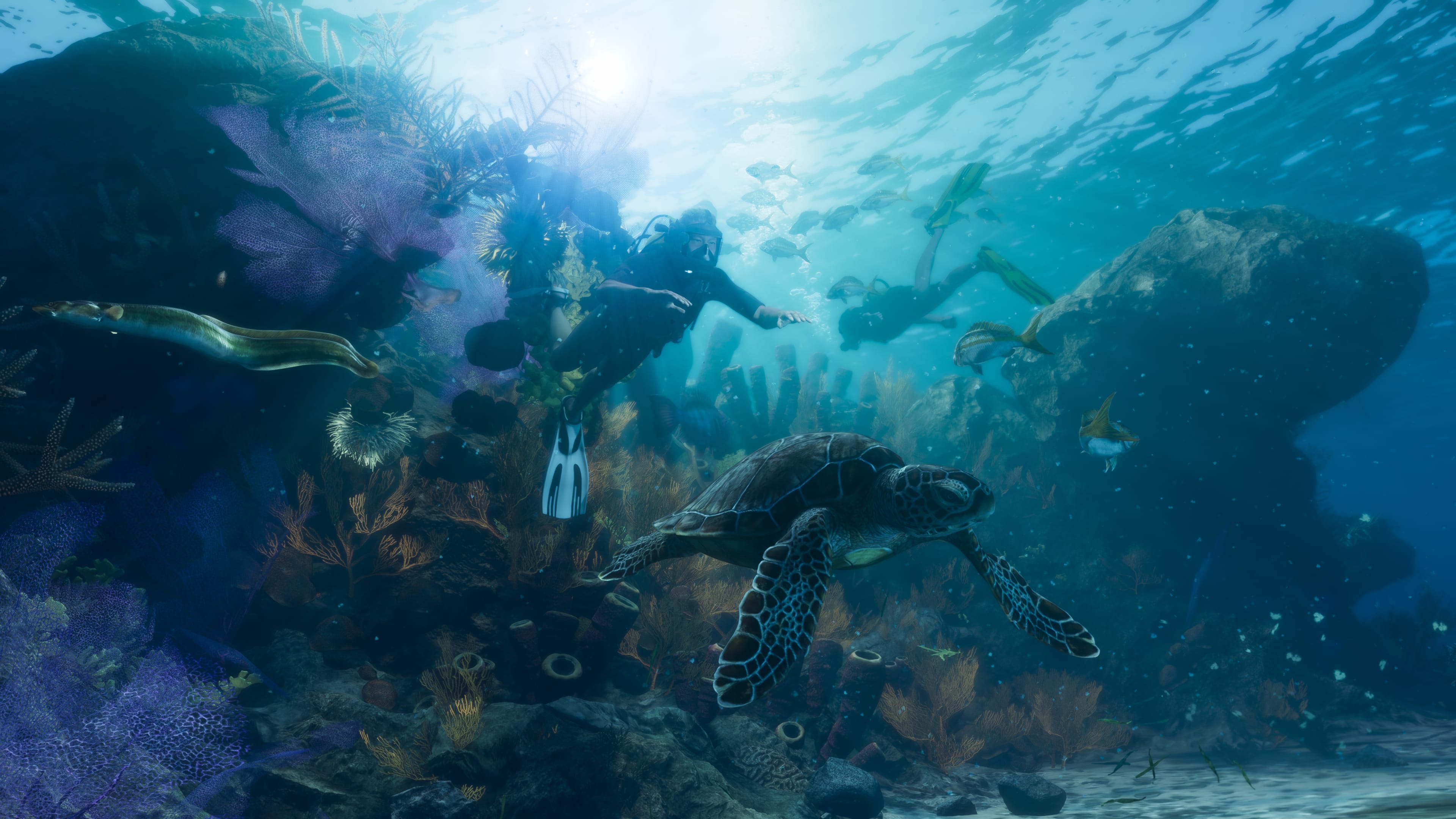 GTA VI — Two divers underwater among coral and marine life