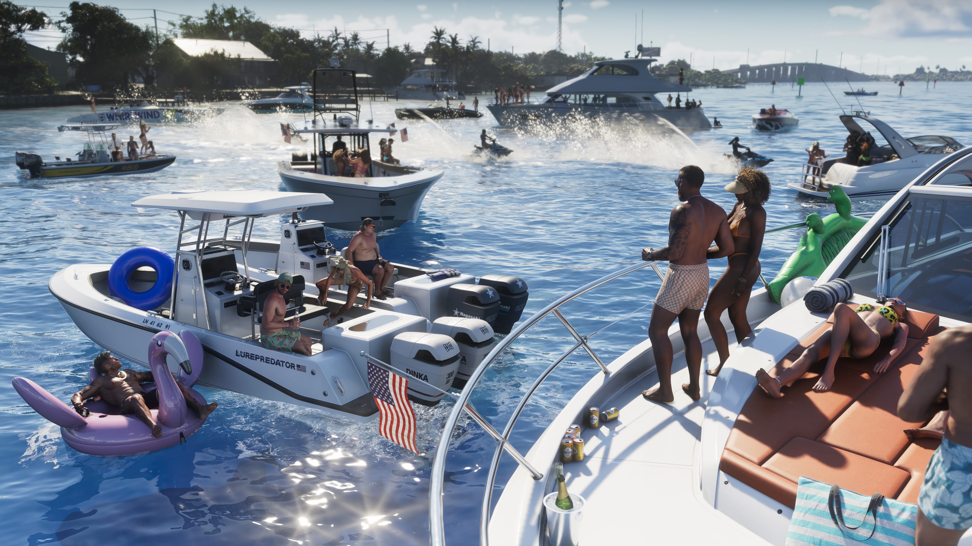 GTA VI — Boats gathered on the water in Leonida Keys