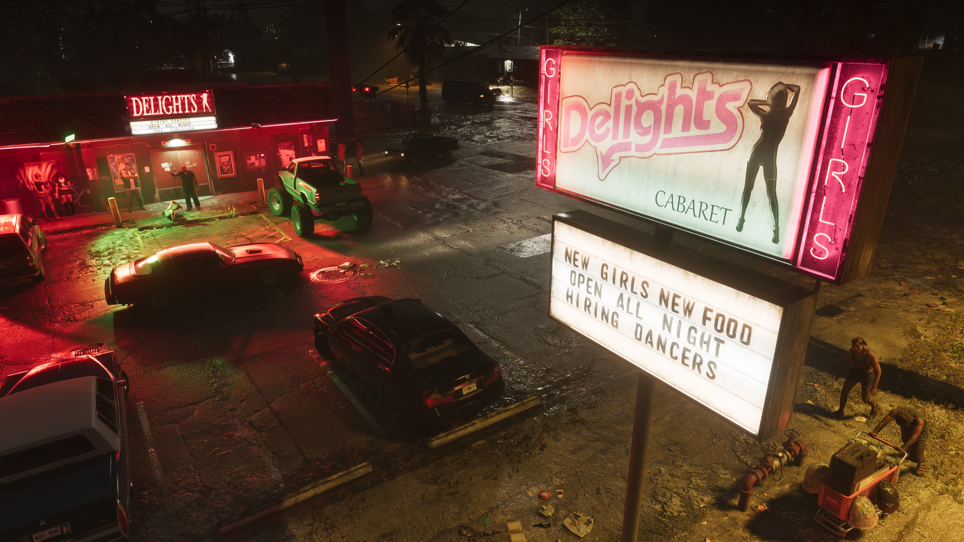 GTA VI — Delights cabaret at night in Port Gellhorn