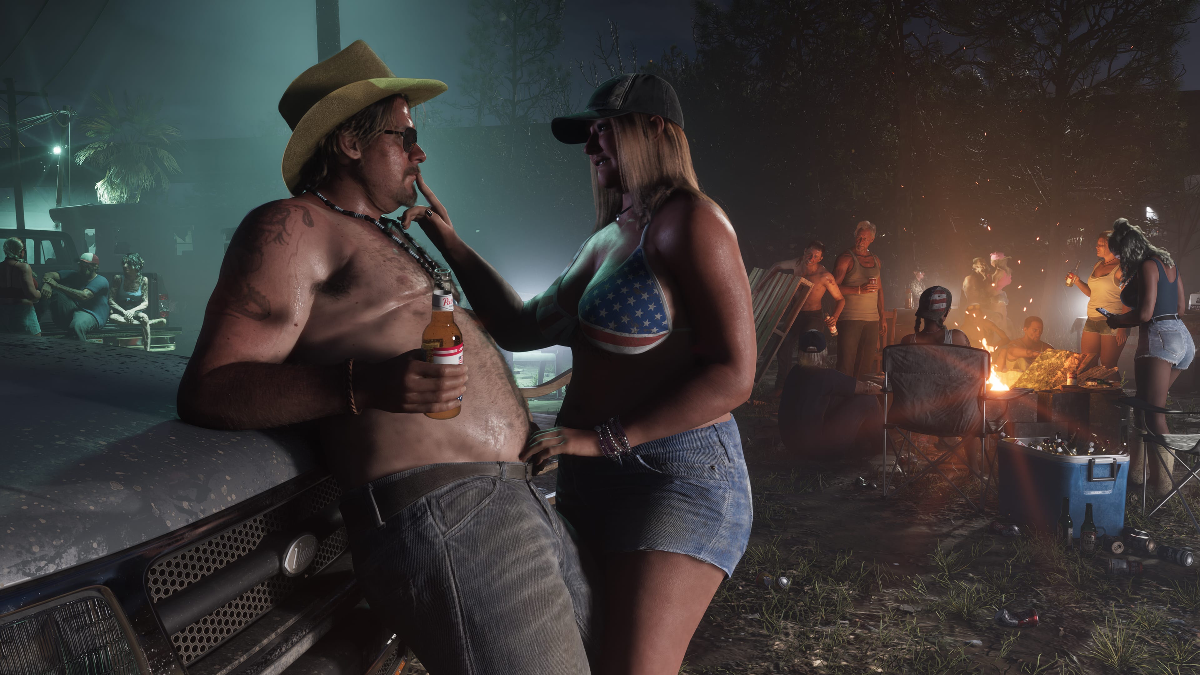 GTA VI — Bonfire gathering in Port Gellhorn